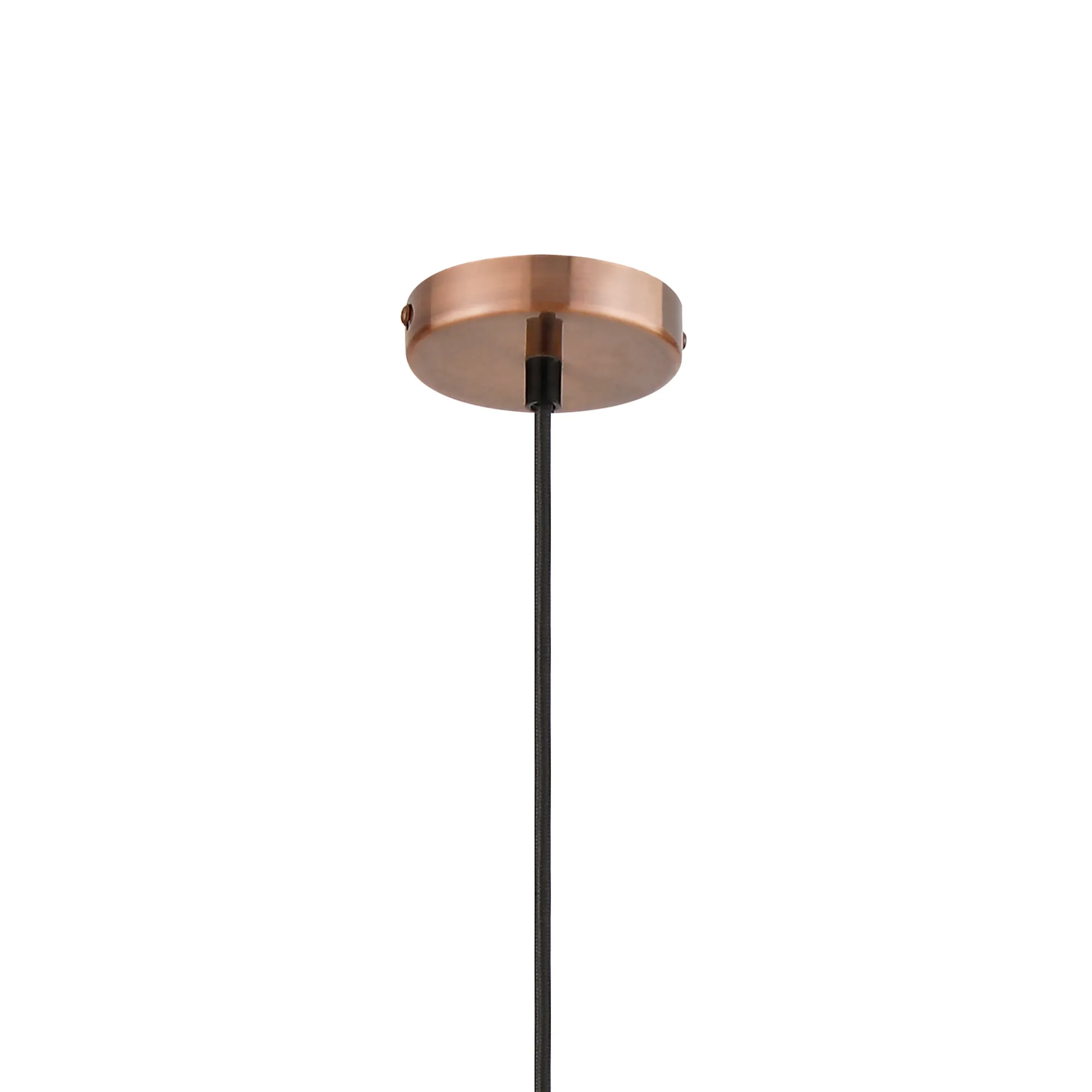 Cawdor Single Pendant, 1 Light E27, Antique Copper/Black/Clear Wine Glass DK1102  Deco Cawdor